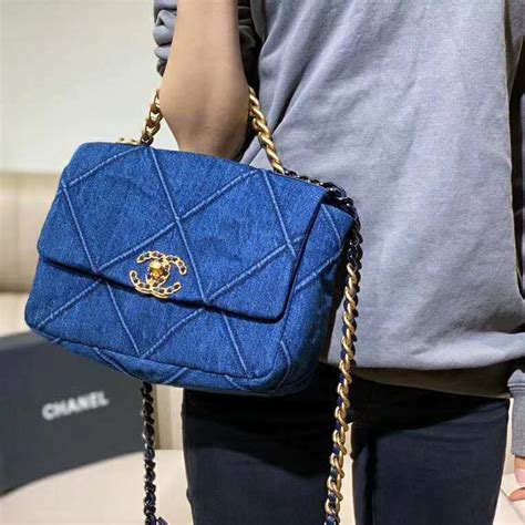 blue chanel bag|chanel blue fabric bag.